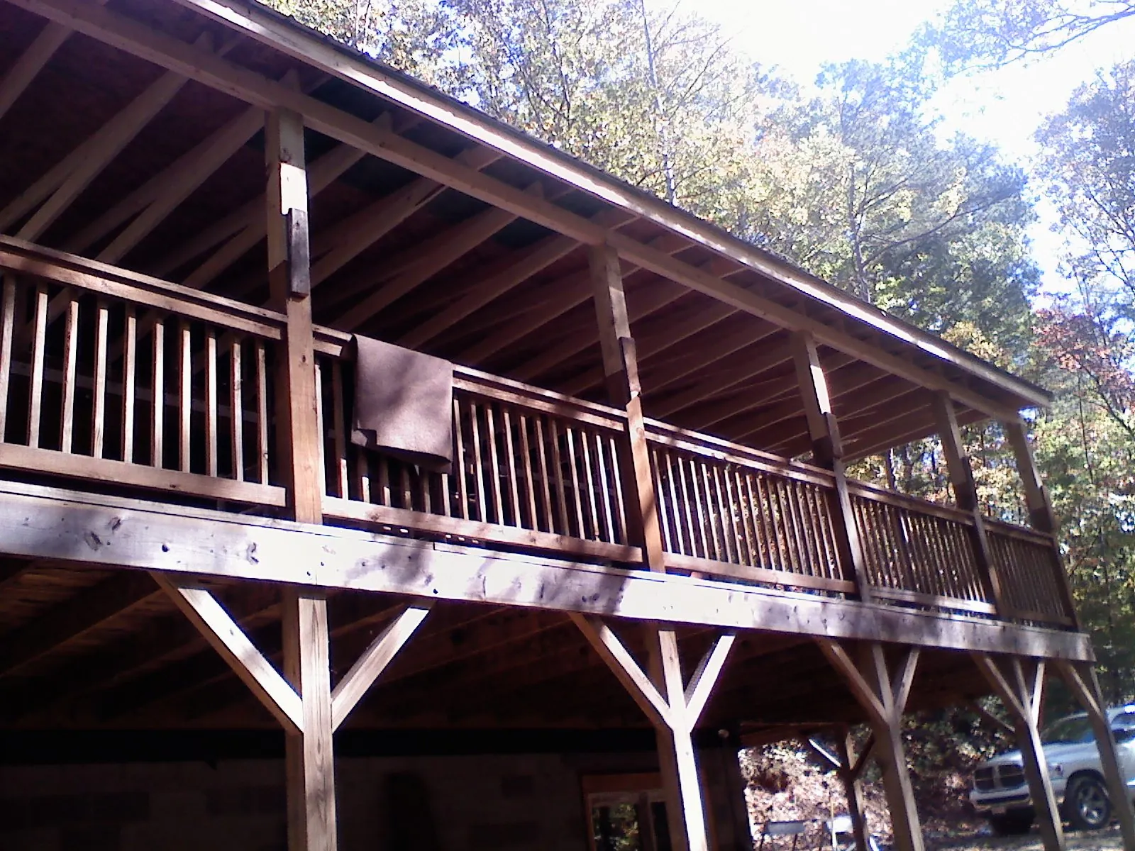 Timber framing under a new elevated porch and deck — Roof Leak Repair in Gray Court by Roofing Brothers
